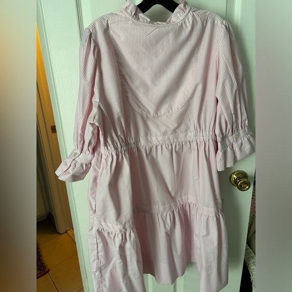 Gretchen Scott pink seer sucker dress size large - Picture 2 of 3